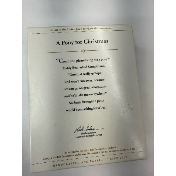 2 Hallmark Ornaments A Pony For Christmas #8 And #9 In Series 2005 2006 - Picture 5 of 11